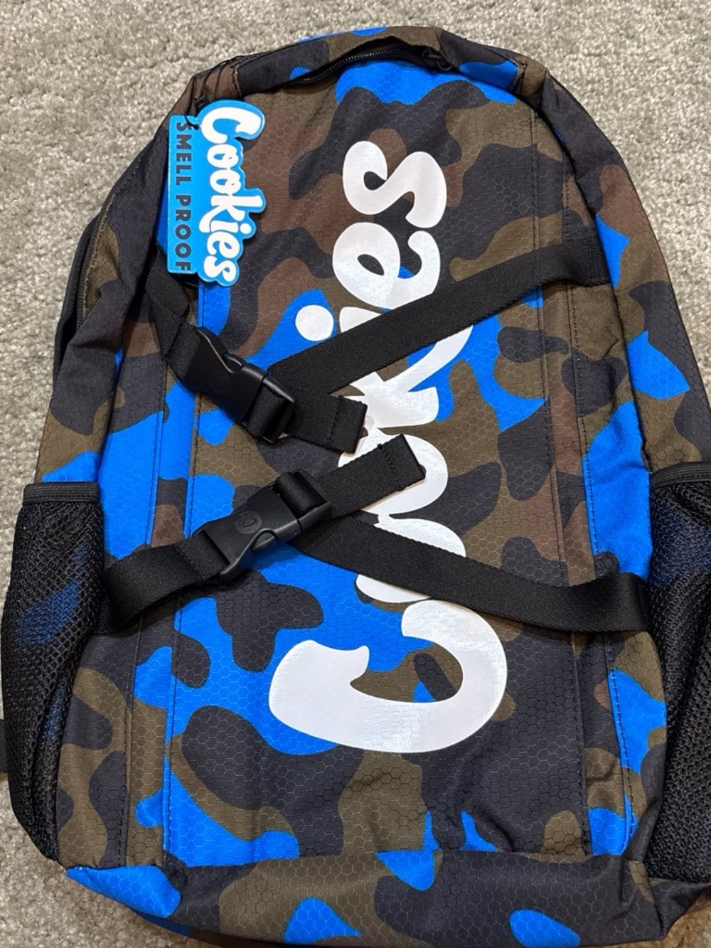 Cookies Blue Camo Men's Backpack with White Logo